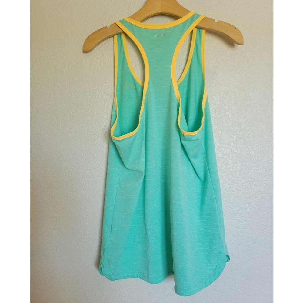 Womens Adidas tank top size small green/blue color with yellow - Picture 4 of 4